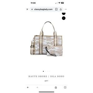 Haute Shore Isla neoprene tote with smaller bag NWT 97$